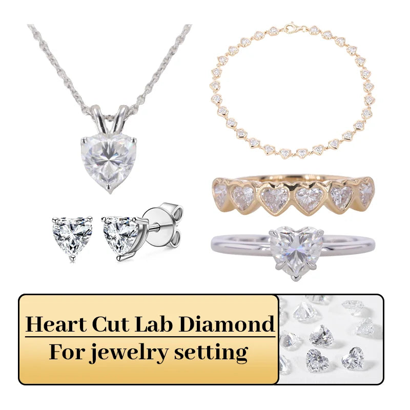 Wholesale Synthetic Loose  Heart Cut DEF VS Clear White Lab Created Diamond HPHT for Engagement Ring