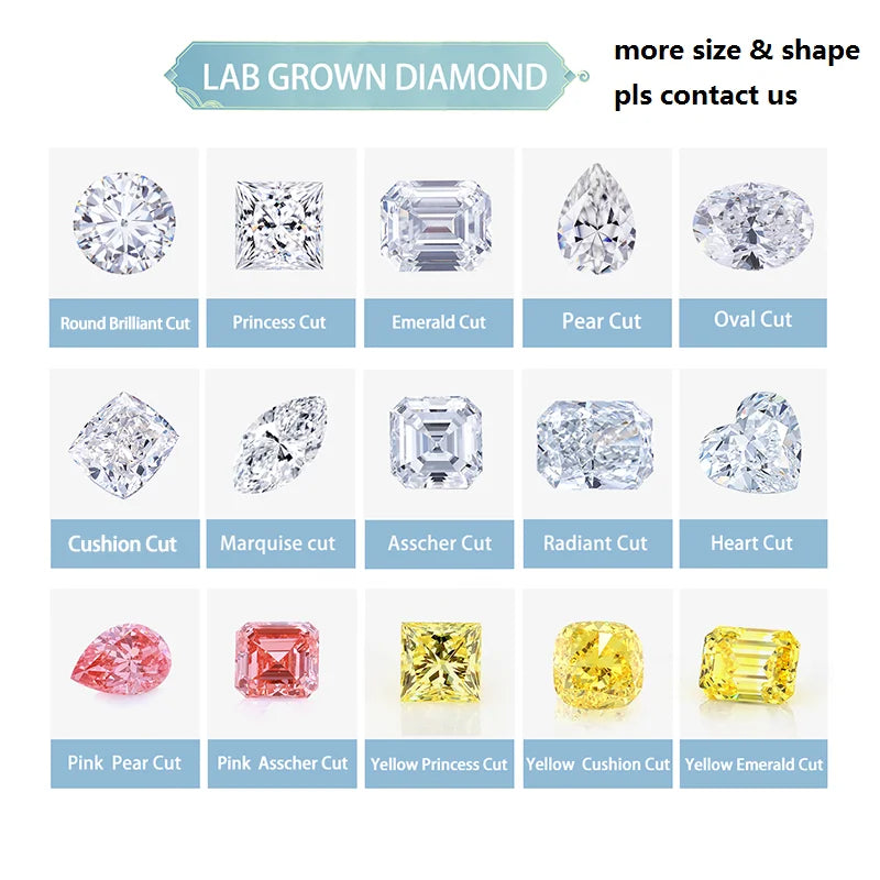 Cvd Hpht Stone Fancy Beautiful Lab Grown Diamond