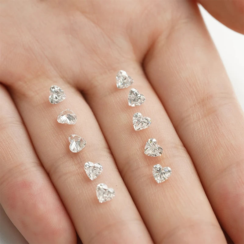 Wholesale Synthetic Loose  Heart Cut DEF VS Clear White Lab Created Diamond HPHT for Engagement Ring