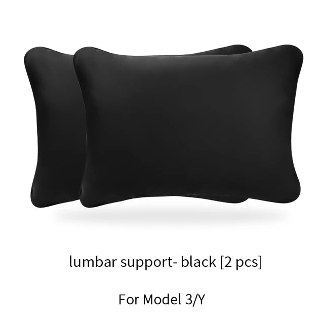 For Tesla Model 3 Y Flocking/Leather Car Seat Neck Pillow Soft Memory Neck Pillow High-Quality Headrest Lumbar Support