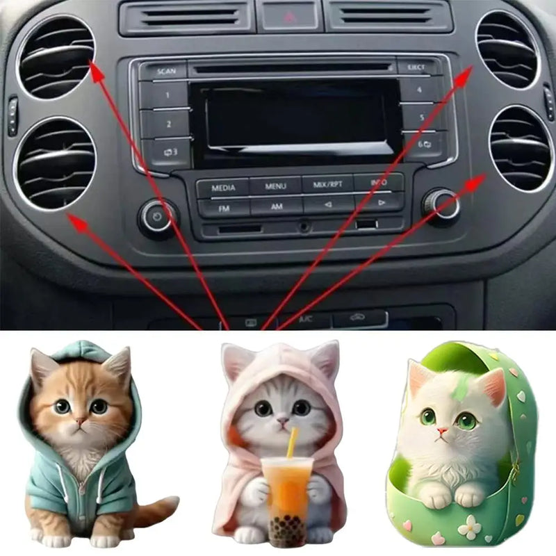 Car Outlet Vent Perfume Clips 2D Cat  Air Freshener Diffuser Conditioning Aromatherapy Perfume Clip Car Interior Decoration