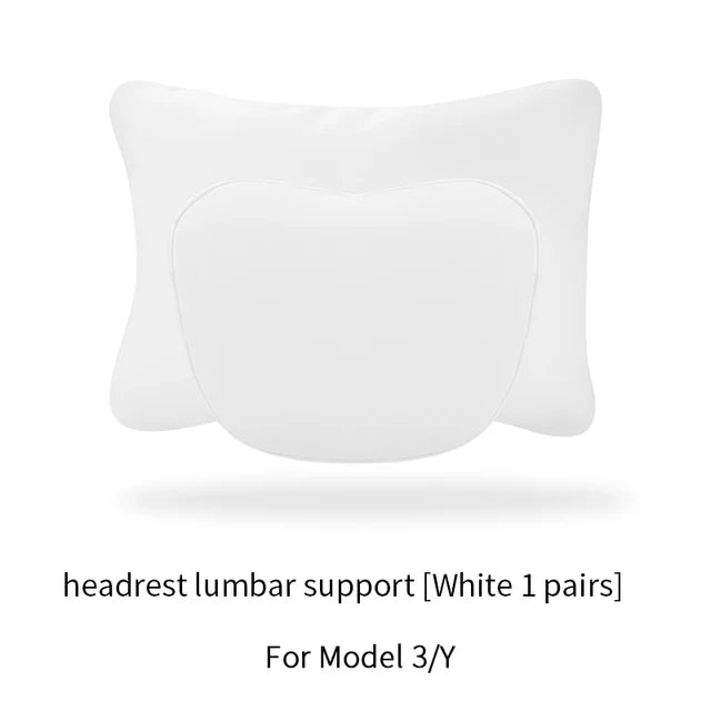 For Tesla Model 3 Y Flocking/Leather Car Seat Neck Pillow Soft Memory Neck Pillow High-Quality Headrest Lumbar Support