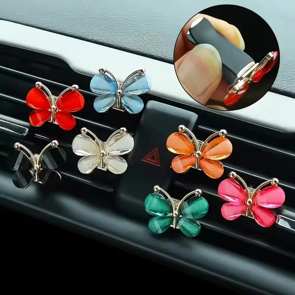 Car Butterfly Clip Air Outlet Decoration Air Conditioner Clip Colorful Butterfly Aromatherapy Clip Decoration Car  Accessories