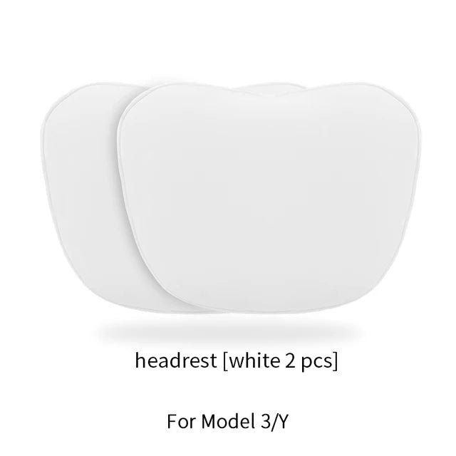 For Tesla Model 3 Y Flocking/Leather Car Seat Neck Pillow Soft Memory Neck Pillow High-Quality Headrest Lumbar Support