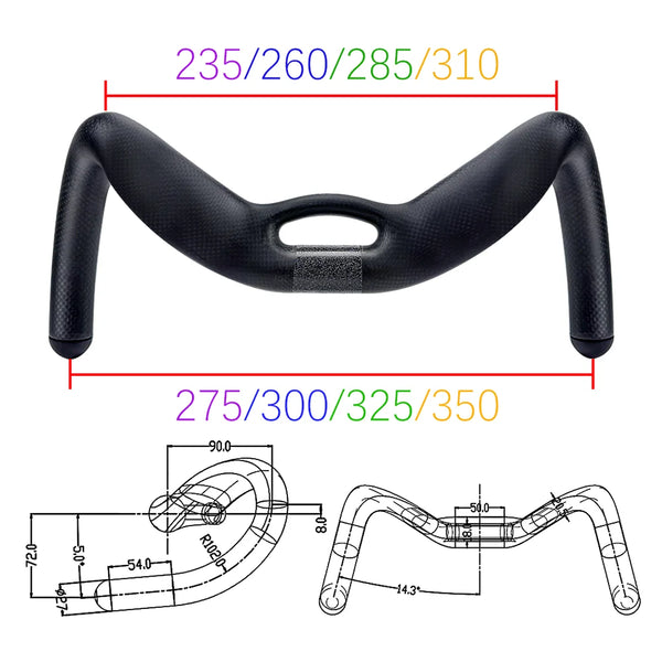 BALUGOE Carbon Fiber Cycling Track Handle Sprint Match Bicycle Handlebar TT Bike Handlebar Fixed Black Matt 31.8mm sports UCI