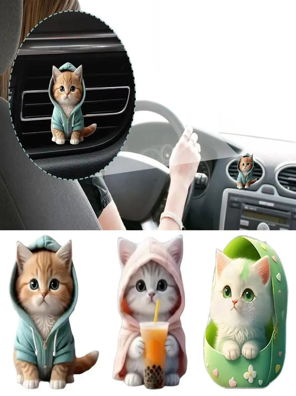 Car Outlet Vent Perfume Clips 2D Cat  Air Freshener Diffuser Conditioning Aromatherapy Perfume Clip Car Interior Decoration