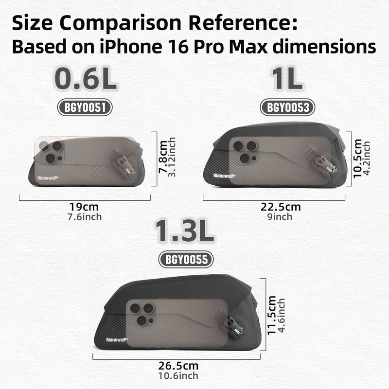 Rhinowalk Bicycle Top Tube Bag Waterproof Bike Front Frame Storage Bag Screw & Strap fixed Cycling Travel For MTB Road Gravel